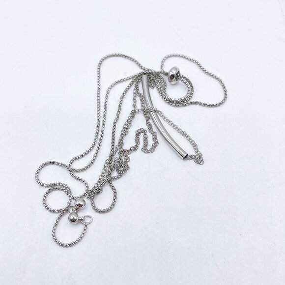 Kendra Scott Silver Bar Pendant Necklace Adjustable Chain - Picture 6 of 6